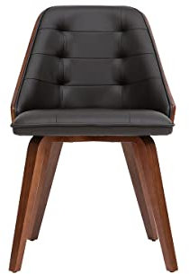 Miliboo Chaise Design Noir et Bois foncé Noyer Fluffy