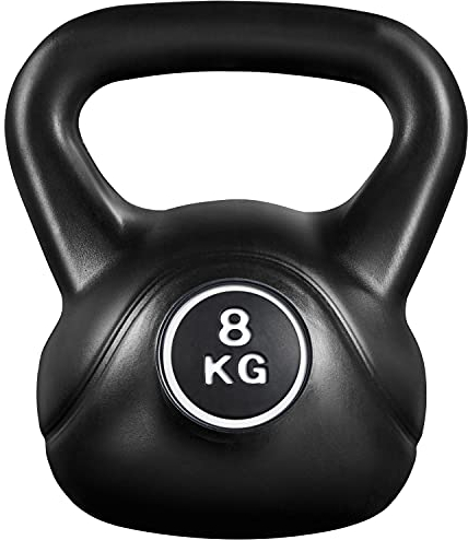 Costoffs Kettlebell 8kg HDPE Coated Kettlebell Heavy Weight Kettel Bell for Men Women Home Gym Bodybuilding Strength Training Workout