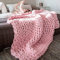 VanderHOME Decke Gestrickte Super Weiche Kuscheldecke Handgefertigt Grobe Strickdecke Grobstrick Decke Gestrickte Decke Wolldecke Couchdecke Flauschige weihnachtsdeko (Rosa,80×100cm)