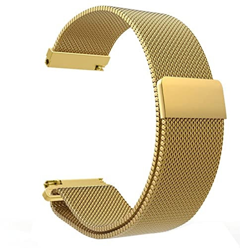 SYSMYXGS Edelstahl Mesh Uhrenarmband -18mm/20mm/22mm Milanaise Ersatz Metall Edelstahlarmband mit Smartwatch Schnellverschluss Watch Uhren Ersatzband für Damen Herren Magnetverschluss (Gold,20MM)