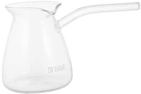 Zerodeko Ibrik Cezve Coffee Pot. Klarglas Topf Milch Pan: 450Ml Tee mit Seitengriff Tee Spender Milch Tasse Tee Kessel Kochen Teewaren für Tee Arabischer Griechischer Pot
