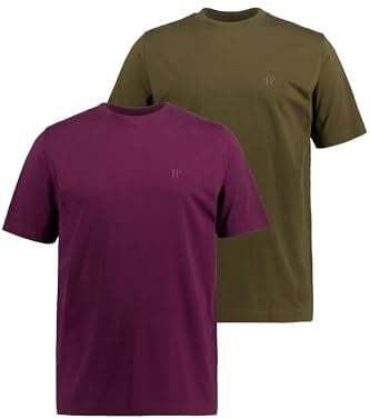 JP 1880 Herren Bis 8XL, T-Shirt im Doppelpack, Basic-Shirt aus Reiner Jerseyqualität, Rundhals, Bequeme Passform T-Shirt (2er Pack)