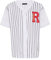 Baseballshirt Trikot gestreift T-Shirt Hemd Weiß-Schwarz M