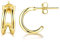 Lydreewam Kleine Halbe Creolen Silber 925 für Damen Mädchen, Mini Huggie Creolen Ohrringe, 12mm Durchmesser Doppel Creolen (Gold)