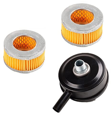 Qeunrtiy Aria Compressore Aspirazione Silenziatore 20 mm Filetto Metallo, 2 Pezzi Filtri di Ricambio Elementi per Ingresso Parti Pneumatiche