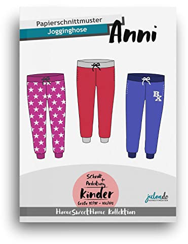 julendo Schnittmuster Jogginghose Anni Gr. 92/98 bis 164/170 | Papierschnittmuster für Kinder mit Nähanleitung