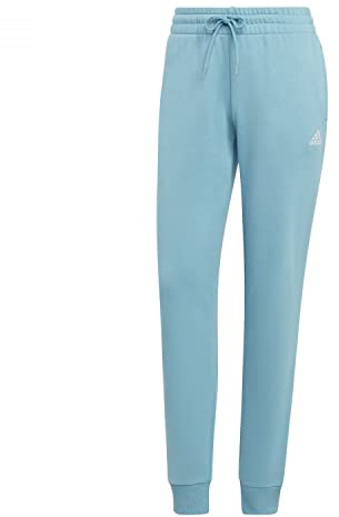 adidas Damen Essentials Linear French Terry Cuffed Pants, Preloved Blue/White, XS