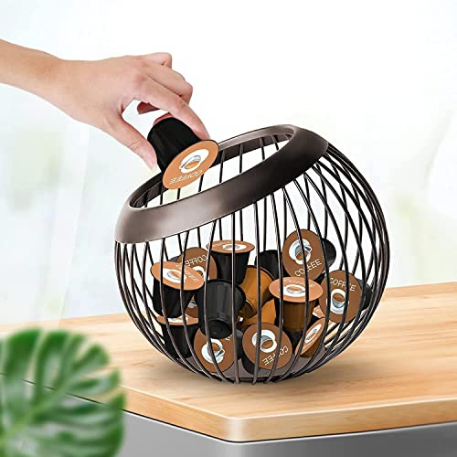 Panier Coffee, Porte Capsule Café Expresso Corbeille à Fruits en Métal, Rangement Capsule, Support de Rangement pour Collation Bol décoratif pour Cuisine Moderne, Comptoir, Salon