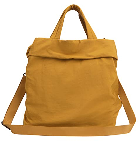 Nylon Hobo Bag 2.0 Crossbody Tasche für Frauen Große Kapazität Turnbeutel Arbeitstasche Nylon Tote Handtasche Sport, A05-gelb