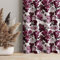 Vorhänge rot Blickdicht Verdunkelung Gardinen - Bordeaux Rosen braune Blätter - Muster Blumen Thermovorhang modern Gardinenschal 250x130 cm