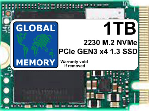 GLOBAL MEMORY Unidad de estado sólido SSD M.2 2230 PCIe Gen3 x4 NVMe de 1 TB para ordenadores portátiles/escritorios/servidores/estaciones de trabajo/placas madre