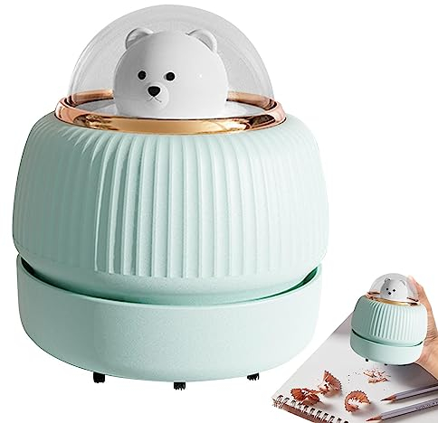 higyee Aspiradora De Escritorio - Barredora De Polvo De Mesa | Aspirador Inalámbrico Portátil con Diseño De Dirección del Viento Ascendente De 360º para El Hogar, Automóvil, Teclado, Escritorio