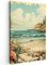 MuchoWow© Impressions sur Toile 40x60 cm Deco Tableau Murale Decoration Salon Peinture Tableaux Chambre Toiles Maison Vintage - Mer - Roches - Plantes - Nature