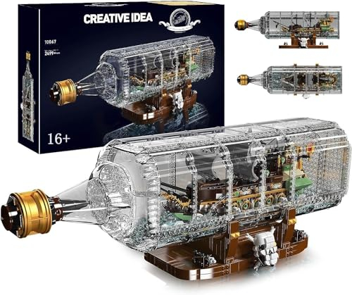 Auforua Piratenschiff Modellbausatz, 2499 Teile Klemmbausteine Piratenschiff Bausteine Set