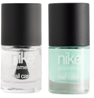 NIKECOSMETICS - Laca de Uñas Miss Minty 8 ml + Top Coat 8 ml, Color Azul Claro, Transpirable, Efecto Brillante y de Larga Duración, Fácil de Aplicar, Secado Rápido, Fórmula Vegana