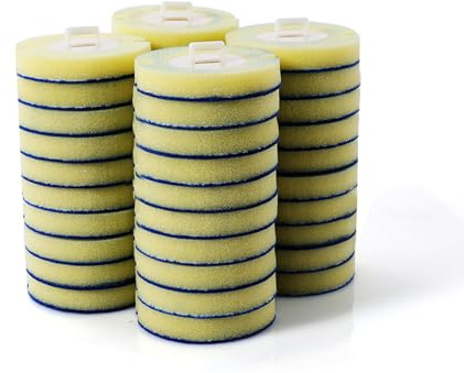 Eyliden 40pcs Toilet Bowl Wand Kit Dedicated Refills, for Disposable Toilet Brush and Holder Set Refills, Quick Change Cleaning Sponges Head (40, Yellow)