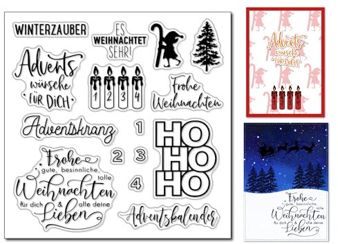 arriettycraft Weihnachten Transparente stempel für die Kartengestaltung, Advents Transparent Stempel Advents stempel für Scrapbooking Tagebücher Papierbasteln