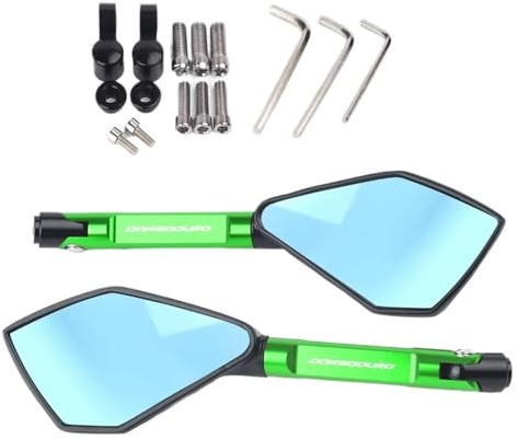 NIKISO Für A&prilia Für Dorsoduro 750 Für Dorsoduro 1200 Universal Motorrad Spiegel Motorrad Seite Rückspiegel Motorrad Rückspiegel(Green 1)