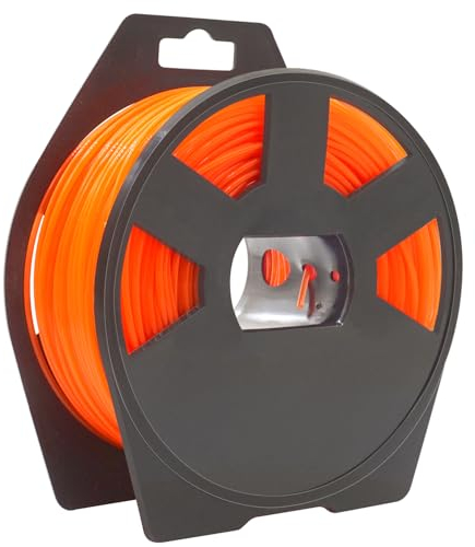 Zeqeey Replacement Nylon Round Trimmer Line 1.6mm x 100m Grass Strimmer String Wire Cord, 0.065 inch - 328 ft, Weed Eater Line, Orange