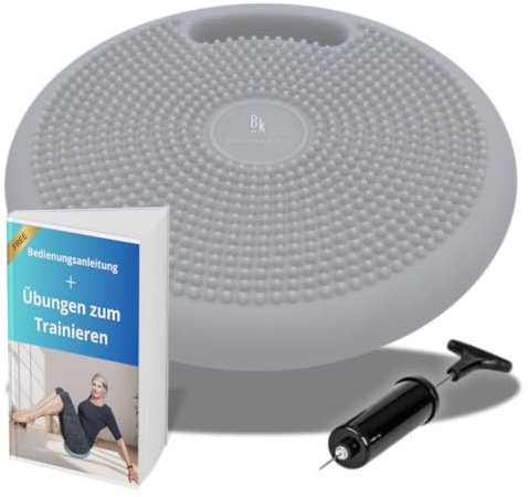 BK Balance Cushion für einen Gesunden Rücken, Gleichgewichtskissen für Koordination, Sitzkissen für Büro, Schule und Homeoffice (Grau)
