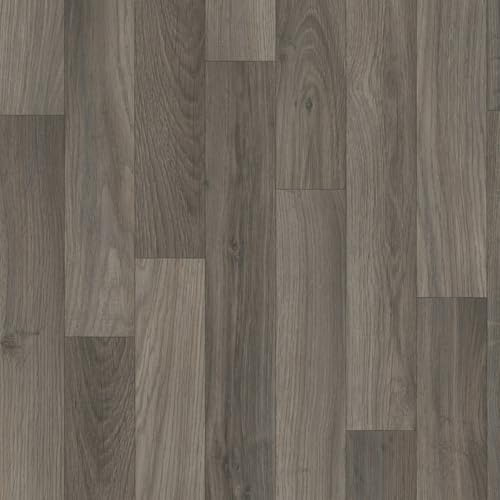 VINYL FLOORING UK Grey Modern Wood Effect Anti-Slip Vinyl Flooring for Kitchen, Bathroom, & Living Room, 2.8mm Thick Cushion Backed Vinyl Sheet, 15 Years Warranty-7 X 4 mt