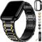 Fullmosa Cinturino Elegante per Apple Watch 10 46mm, Cinturino in Acciaio Inossidabile Compatibile con Apple Watch Serie 10, Cinturini di Ricambio per Uomo e Donna, Nero+ Oro