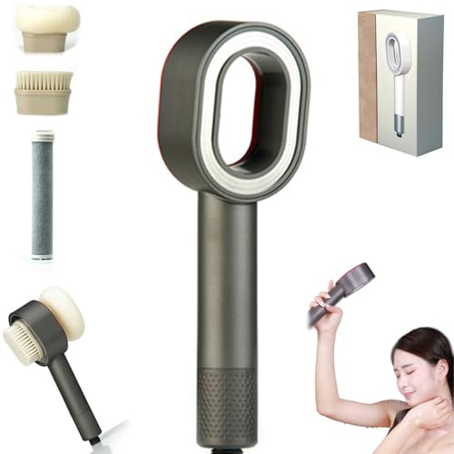 Filtersonic 3-in-1 Doodle Shower Head,doyoo duschkopf,doyoo pure 3in1 premium filterduschkopf, High Pressure Shower Head with Filter,Shower Head Filter Against Limescale,3-in-1 Shower Head with Sponge