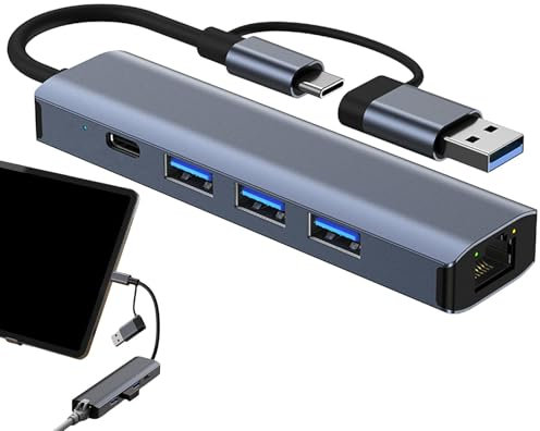 Adattatore USB Ethernet - Convertitore di cavo di rete, adattatore USB a lan | Adattatore cavo Rj45 multi-porta, hub di rete compatto per computer portatile, connettore adattatore Ethe