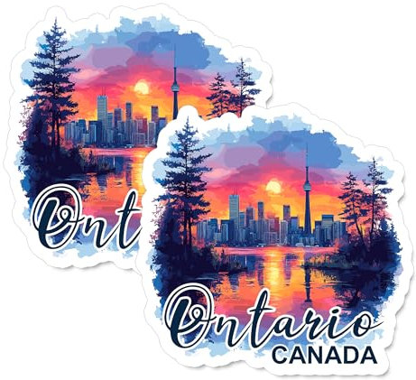 ID44999 Magnet in der Provinz Ontario, 10,2 cm, Vinyl, für Souvenir, Geschenk, Kühlschrank, Geschirrspüler, 10,2 cm, 2 Stück