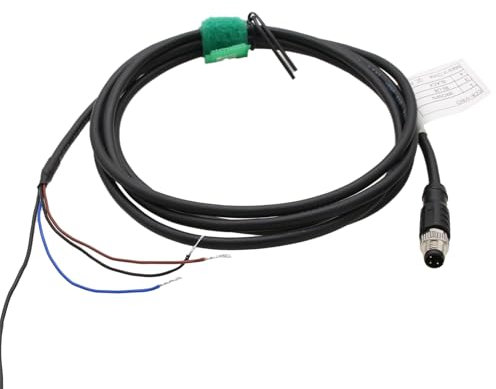 HangTon Cable de alimentación con sensor de actuador M8 de 3 pines macho para automatización industrial, interruptor de conexión E/S, dispositivo de campo, blindado, código A, PVC, 2 m