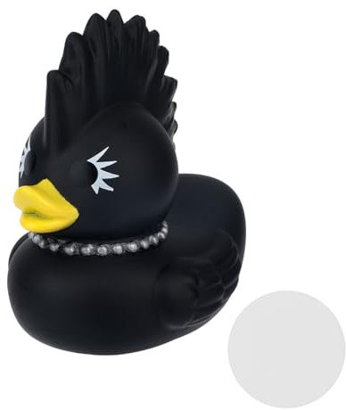 Canard Caoutchouc Foncé Unique, 7,2cm Hauteur Canards Punk avec Adhésif Double Face Jouets de Bain et Accessoires Décoration Voiture pour Adultes(Canard Rock)