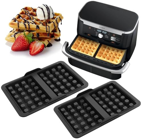 2 Pezzi Stampi per er Waffle, Stampo per Waffle In Silicone, Nero Antiaderenti Piastra per Waffle per Ninja AF300EU, AF400EU, AF451EU, SL400EU, AF500DE