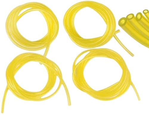 Manguera de Combustible Universal, 4 Piezas Manguera de Combustible, para Recortadora, Desbrozadora, Cortacésped, con 4 Diferentes Tamaños, Amarillo, 1m (2 x 3.5 mm,2.5 x 5 mm,3 x 5 mm,3 x 6 mm)
