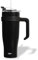 Mug Isotherme avec Paille et Poignée Ergonomique | Gourde XXL en Inox pour conserver vos boissons au chaud ou au frais | Idéal pour le Bureau ou le Sport | Coloris Noir Intense