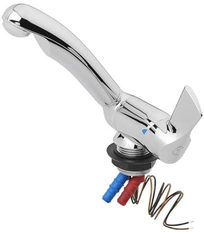 Kalt-Warm Wasserhahn Mischbatterie Keramik Style 12V Ø33 mm chrom Campingwasserhahn für Wohnmobil Wohnwagen