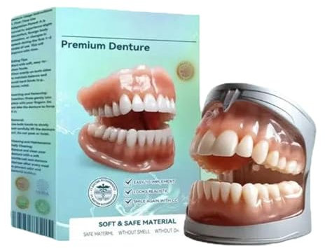 Bikenda Premium Full Set Dentures - Solution de prothèse flexible de nouvelle génération pour hommes et femmes | Prothèses dentaires souples, confortables et adaptées (1pcs)