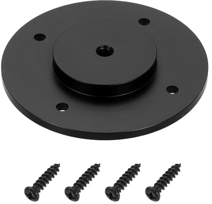 PATIKIL 1/4 Thread Tripod Adapter Holder, Aluminum Alloy Flange Wall Mount Tripod Mount Plate with Self-tapping Screw for Magic Arm Monitor Light Flash DSLR Camera, Black