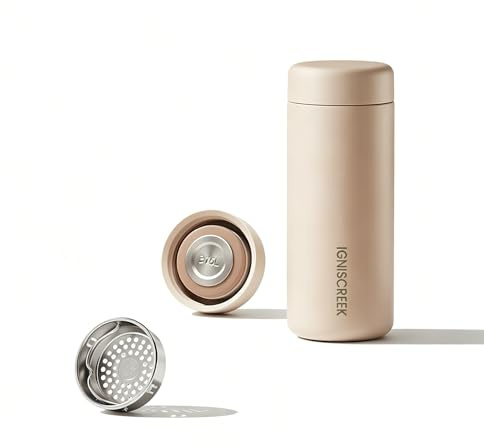 350ml Thermal Coffee Cup – Mini Flask for Hot & Cold Drinks, 316L Stainless Steel, Leak-Proof Vacuum Sealed Bottle, BPA-Free, 12hr Hot & 24hr Cold（Honey Powder）