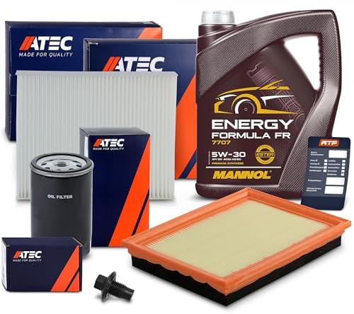 ATEC Germany Inspektionspaket Set A + 5l 5W-30 Motoröl Fahrzeuginnenraum