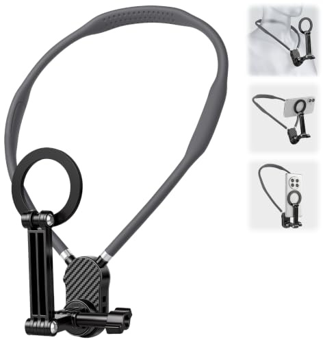Adiwo Magnetic Neck Mount for Phone, Neck Phone Holder | Phone Neck Holder Hand Free, Quick Release Neck Mount, Ergonomic Design, Flexible Hands-Free Compatible with iPhone, Android