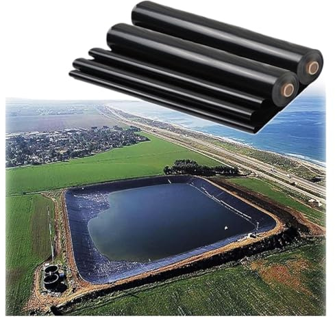 NIUSABOU Pond FlexibleLiner, HDPE Fish Pond Liner Black Multiple Sizes(4x8.0m/13ft x 26ft)
