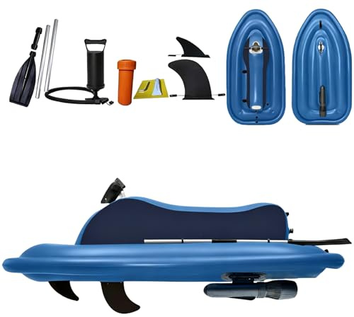 Aufblasbares elektrisches Jetski mit Motor, einstellbare Geschwindigkeit 3-11 km/h, 130 Minuten Laufzeit, motorisiertes Wassersurfboot für See und Ozean