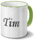 printplanet Tasse mit Namen Tim - Motiv Chrom-Schriftzug - Namenstasse, Kaffeebecher, Mug, Becher, Kaffeetasse - Farbe Grün
