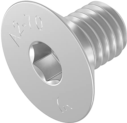 Vis à tête fraisée SECCARO M5 x 8 mm, acier inoxydable V2A VA A2, DIN 7991 / ISO 10642, à six pans creux, 20 pièces