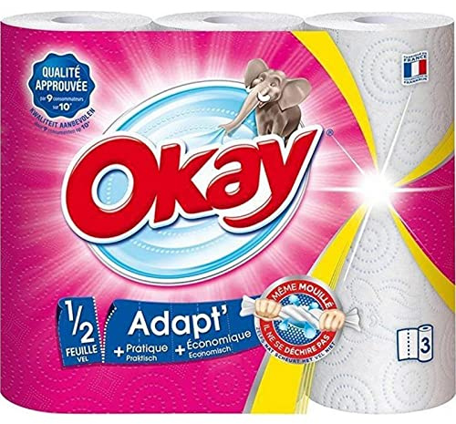 Okay Adapt’ Essuie-tout 3 Rouleaux (lot de 3)