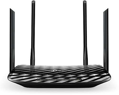 TP-Link Archer C6 Dualband Gigabit WLAN-Router (867Mbit/s 5GHz + 300Mbit/s 2,4GHz, 4 Gigabit LAN-Port, Mu-MIMO, IPTV, VPN, 4 externe Antennen) schwarz