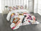 ABAKUHAUS Mädchen Tagesdecke Set, Kosmetik Make Up Theme, Set mit Kissenbezug Sommerdecke, für Einzelbetten 170 x 220 cm, Beige Rosa