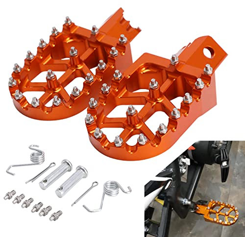 Cale Pied Moto,Repose-Pieds Moto Aluminium CNC pour CRF XR CR 50 70 80 100 125 CT200U Mini Bike SSR RFZ BETA Pit Bike-Orange