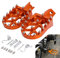 JFG RACING Cale Pied Moto,Repose-Pieds Moto Aluminium CNC pour CRF XR CR 50 70 80 100 125 CT200U Mini Bike SSR RFZ Beta Pit Bike-Orange