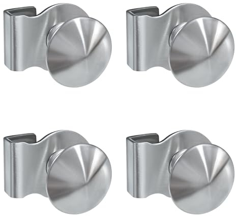 DEEKOUDT 4 Stück Edelstahl Glastür Clip Griff Schrank Schublade Glastür Clip Griff für Glas Vitrine Möbel Glas Schrank Schublade Pull Knob